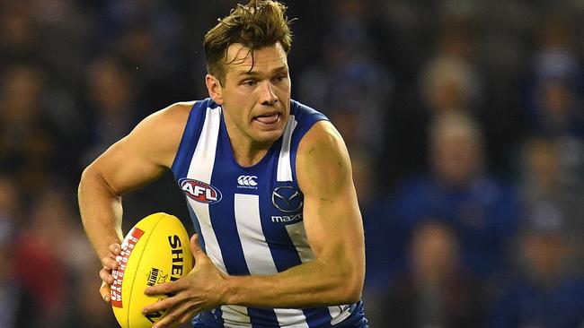 Shaun Higgins is having a brilliant year for North Melbourne. Picture: AAP Images