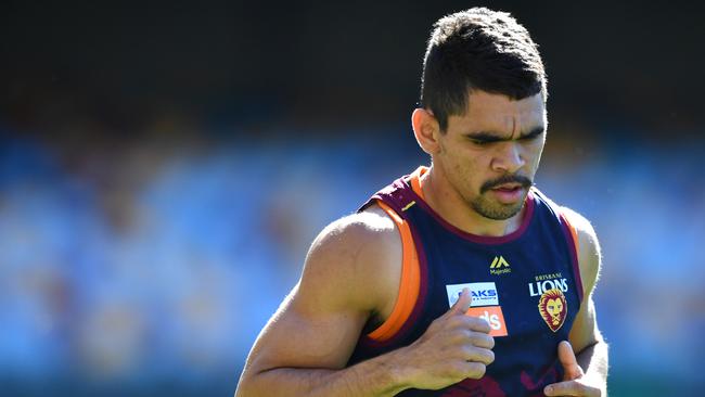 Charlie Cameron at Lions training this week. Pic: AAP Image/Darren England