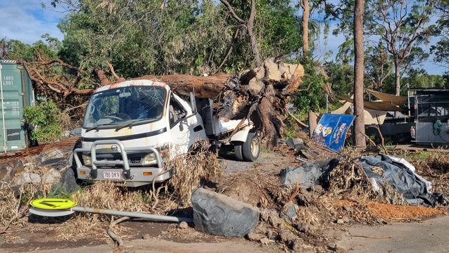 Damage to Dreamworld caused by the Christmas Day storm on the Gold Coast. Picture: Supplied.