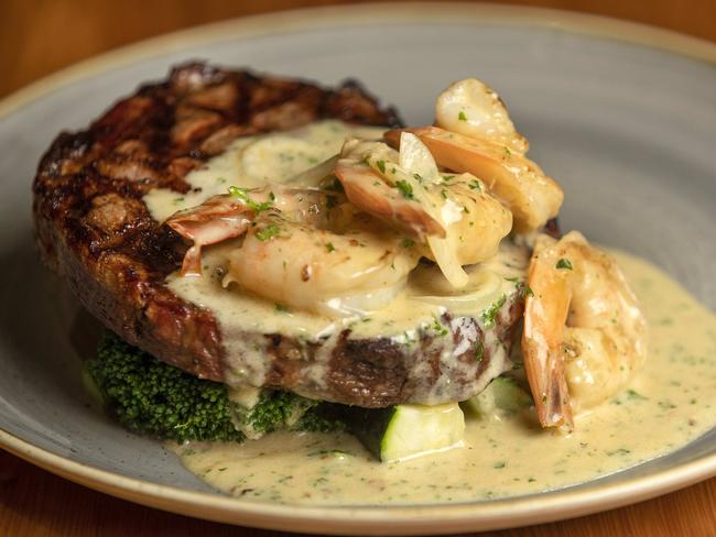 Rockwall Bar and Grill, 400g Scotch Fillet with Reef Sauce. Picture: Chris Kidd