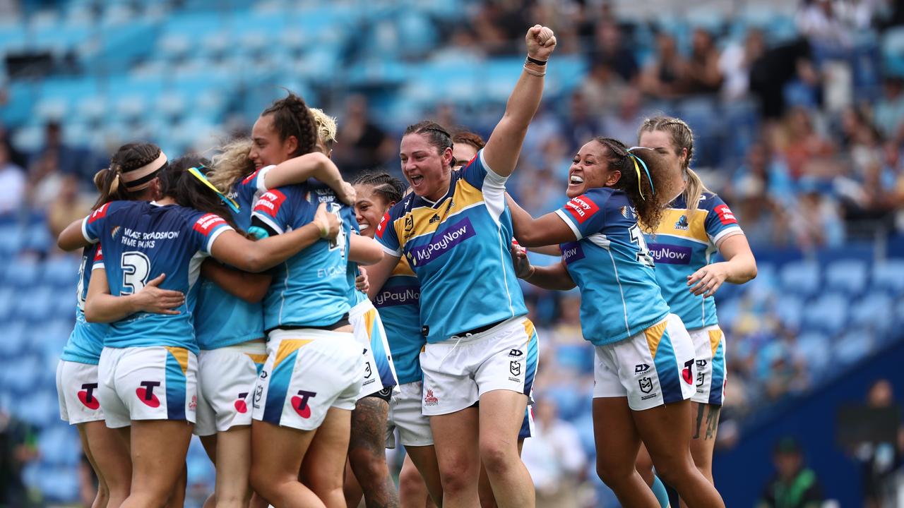 The Gold Coast Titans pulled off the upset of the season by toppling champions Brisbane. Picture: NRL Photos