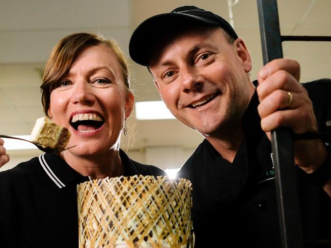 Carolyn and James Schmidt from Heidelberg Cakes, which has been nominated in the Eastside Business Awards Hall of Fame category in Adelaide, Thursday, March 8, 2018. (AAP Image/Morgan Sette)