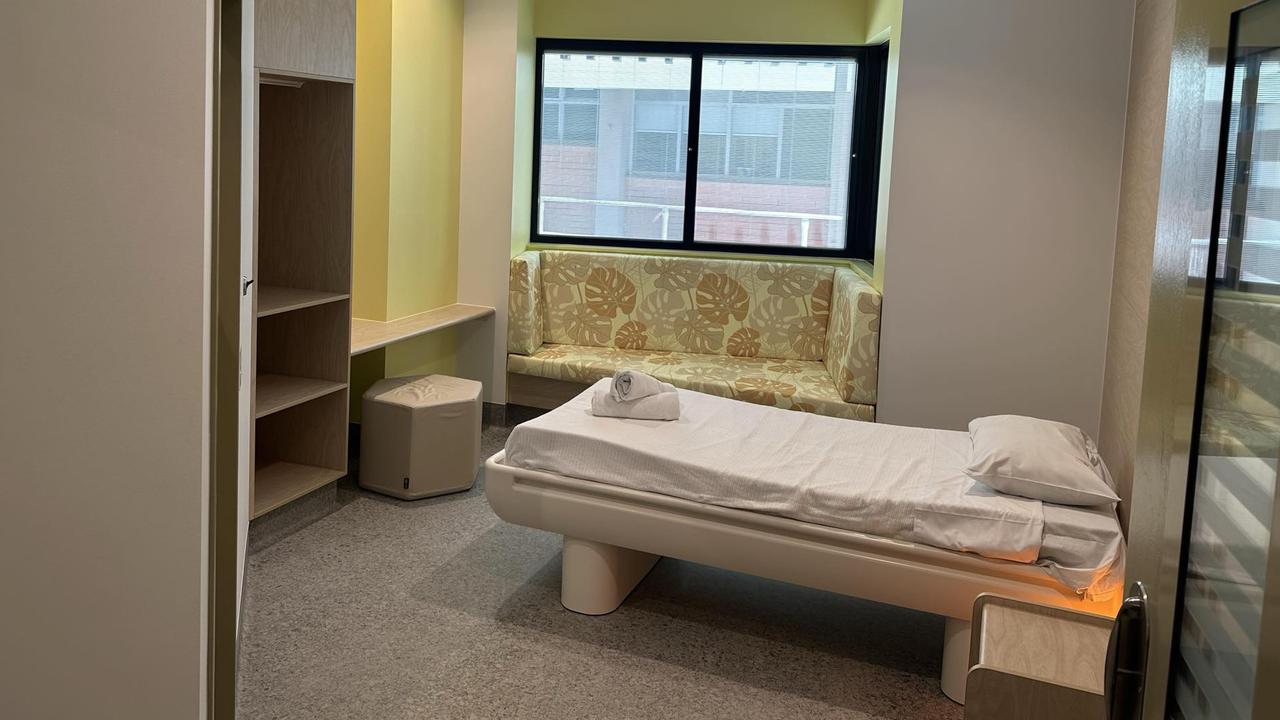 A patient's room inside the new Cairns mental health unit, set to admit its first patients in February. Image: Samuel Davis