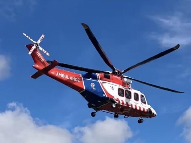 An air ambulance was dispatched to the Leongatha property on Tuesday afternoon. Picture: Facebook/Eye Watch - Bass Coast Police Service Area