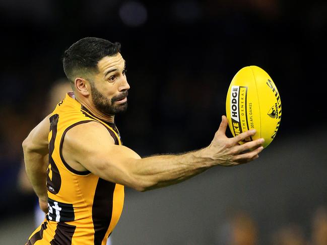 AFL Round 23: Hawthorn v. Western Bulldogs at Etihad Stadium. Paul Puopolo in action. Picture: Mark Stewart