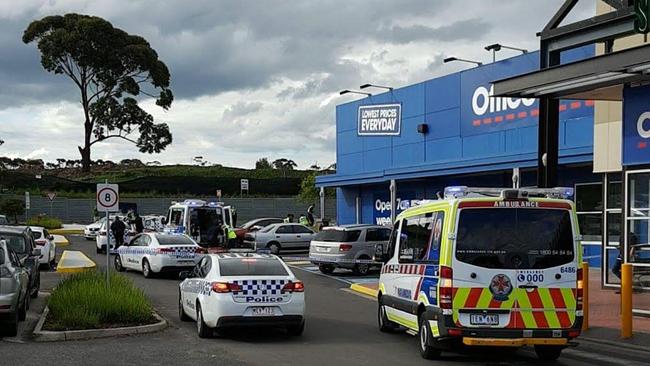 Ambulance Victoria and the police at the scene of the shooting. Picture: Facebook