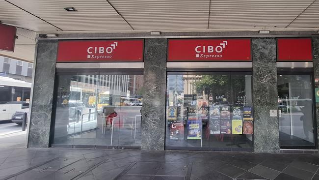 Cibo Espresso cafe on the corner of King William St and Grenfell St closed down in March 2025 after going into liquidation. Picture: Agnes Gichuhi