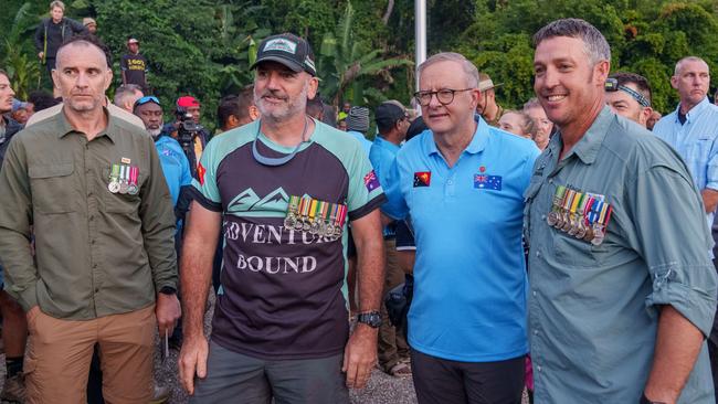 Anthony Albanese with fellow Australians on the Kokoda Track. Picture: Instagram