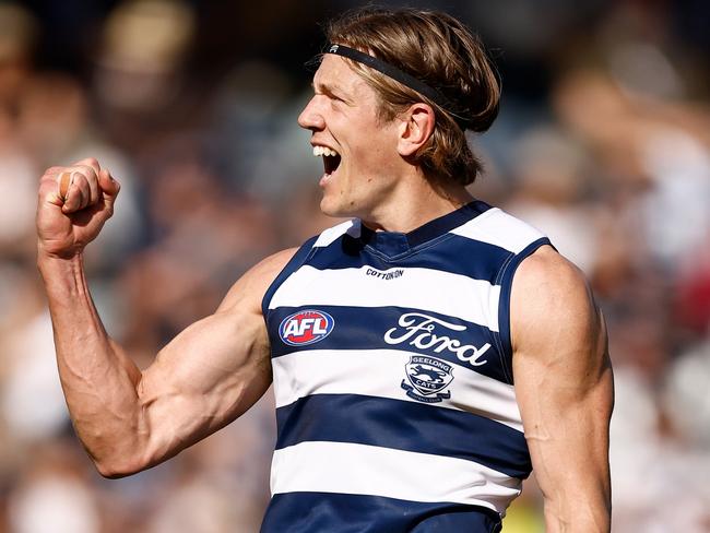 Geelong veteran Rhys Stanley has taken back the No. 1 ruck mantle for the Cats on the eve of the finals. Picture: Michael Willson / Getty Images