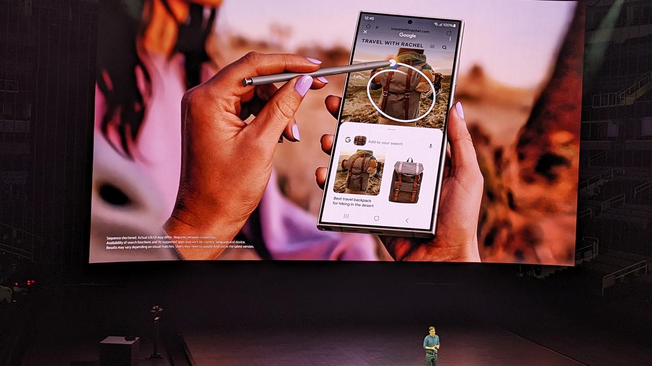 Samsung and Google have paired up to create a new Circle to Search functionality. Picture: Lauren Chaplin/news.com.au