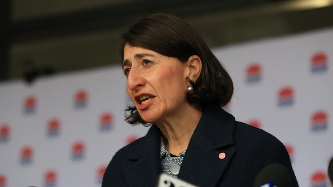 NSW Premier Gladys Berejiklian provides a COVID update on Wednesday. Picture: NCA NewsWire / Christian Gilles