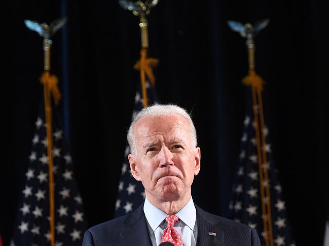 Democratic frontrunner Joe Biden could soon be taking on US President Donald Trump in November after taking home Florida and Illinois primaries, with close to 60 per cent of the vote. Picture: Saul Loeb/AFP