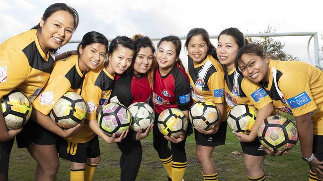 United FC’s Nepalese women’s soccer team is a winner on and off the pitch, receiving a Leader Local Grant. Pictured are Nirmala, Prerana, Richa, Pabitra, Aswini, Shradda, Bobby and Smriti. Picture: Ellen Smith