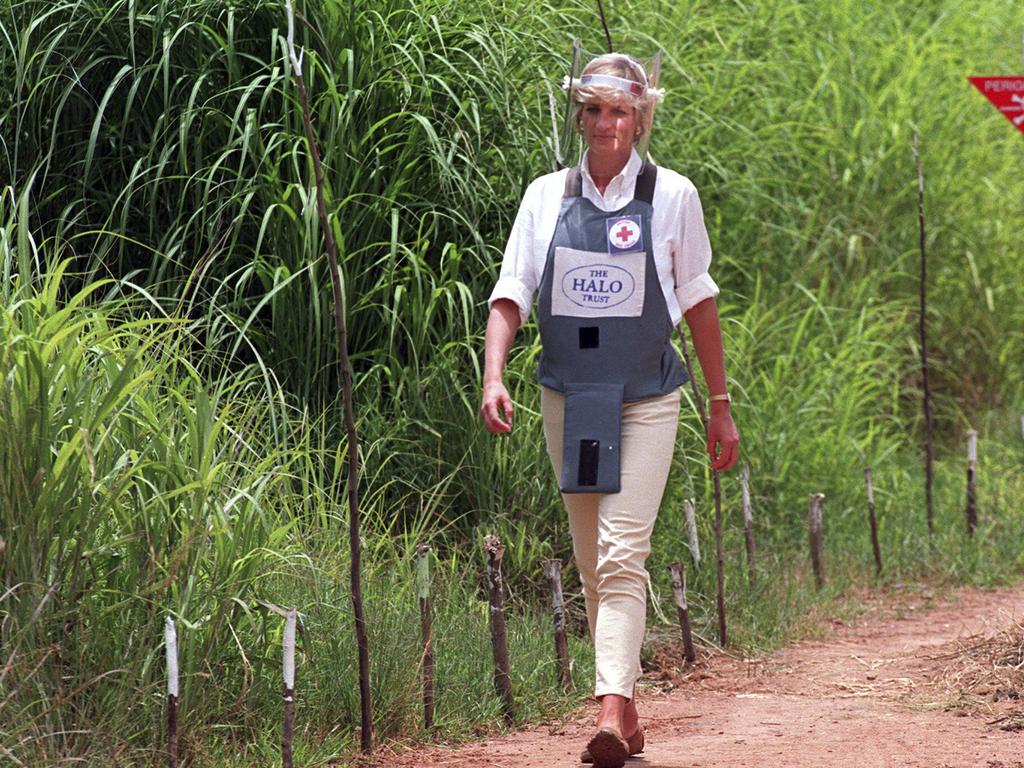 Princess Diana also worked with the Halo Trust in 1997 to campaign for a global ban on landmines. Picture: John Stillwell/PA via AP, File.