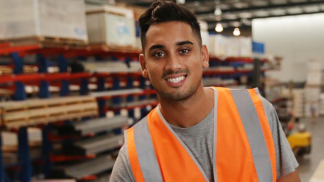 Tristan Vargas works in warehousing, labouring and manufacturing, moving where the work is. Picture: Daniel Aarons