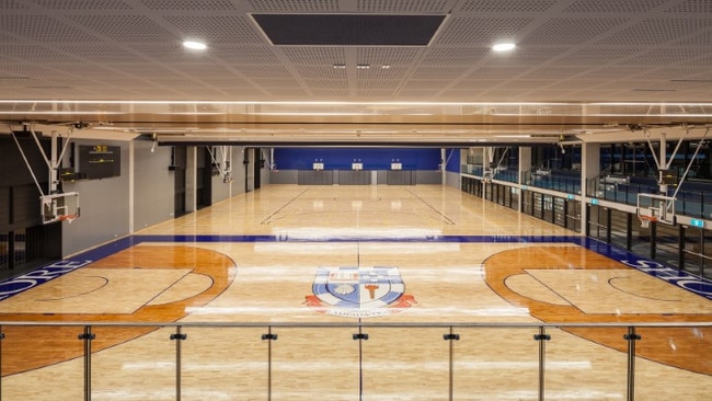 Basketball courts at Shore's new RAI Grant sports centre. Picture: Sydney Church of England Grammar School