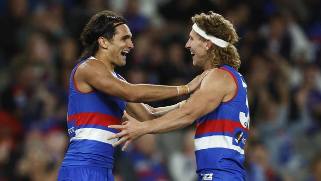 Jamarra Ugle-Hagan and Aaron Naughton need more goals. Picture: Daniel Pockett/Getty Images