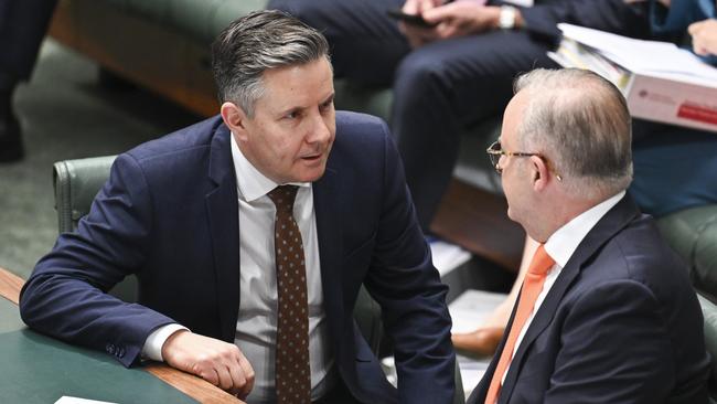 Health Minister Mark Butler and Mr Albanese. Picture: NewsWire / Martin Ollman