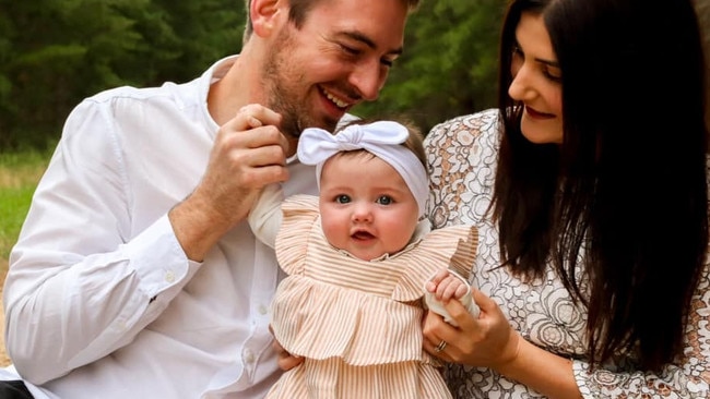 Hann with wife Crystal and baby daughter Elle. Pic: Little Luv Photography.