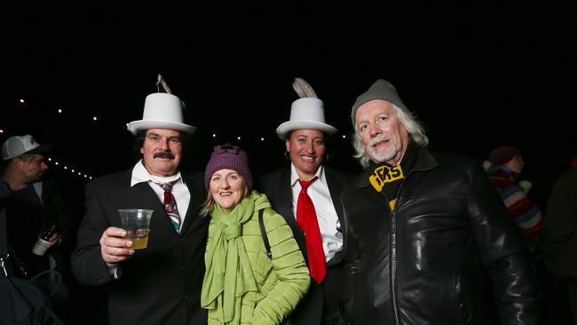 From left, Tony Gamble from Grove, Shelley Pope from Kingston Beach, Ngaire Hunt from Napier, NZ and Mike pope from Kingston Beach at the Huon Valley Mid-Winter Fest. Picture: PATRICK GEE