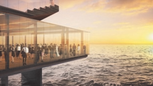 An artist's impression of a proposed Glenelg jetty redevelopment including a new hotel.