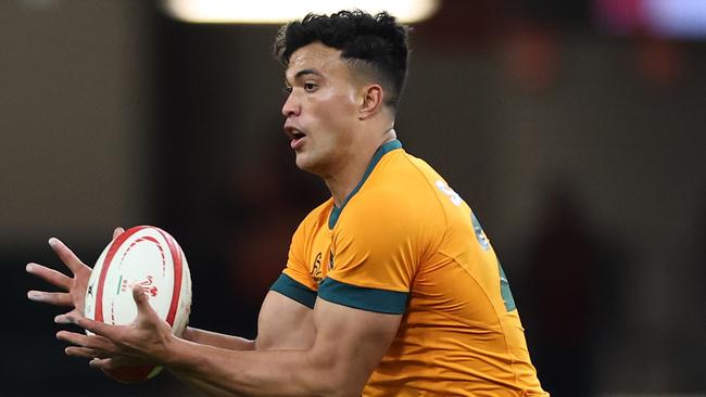 CARDIFF, WALES - NOVEMBER 17: Joseph-Aukoso Suaalii of Australia during the Autumn Nations Series 2024 match between Wales and Australia at Principality Stadium on November 17, 2024 in Cardiff, Wales. (Photo by Michael Steele/Getty Images)