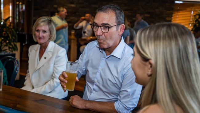 Premier Steven Marshall at the Golden Grove Tavern the night before the SA election, on March 18, 2022, in Surrey Downs. Picture: Tom Huntley