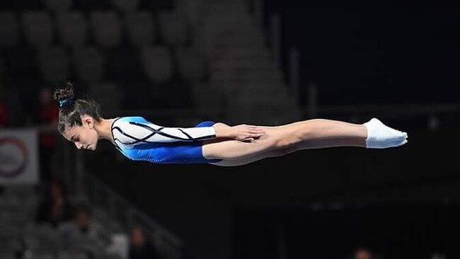 Antonia Ballas competing at the 2019 Australian Gymnastics Championships.