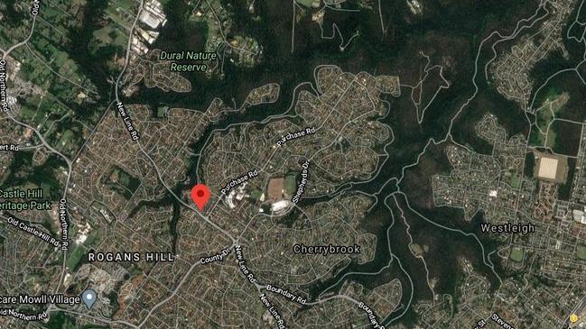 Google satellite reveals New Line Rd from West Pennant Hills through Cherrybrook to Dural. Picture: Google