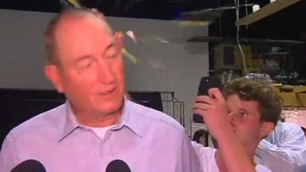 Fraser Anning is egged by 17-year-old William Connolly. 