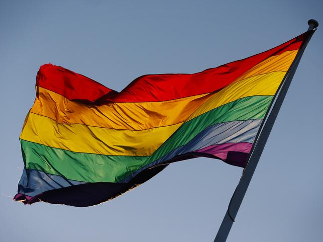 03/03/2018: Generic picture of gay pride flag flying during the 40th annual Sydney Gay and Lesbian Mardi Gras Parade. Hollie Adams/The Australian