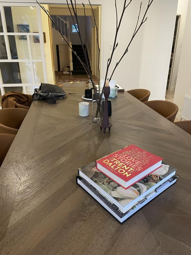 A copy of Trent Dalton's book inside Tina Arena’s Melbourne home, June 2023. Picture: Andrew McMillen