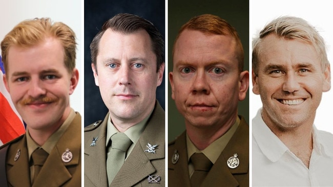Victims of the MRH-90 Taipan crash (from left) Lieutenant Maxwell Nugent, Warrant Officer Class 2 Joseph Laycock, Corporal Alex Naggs and Captain Danniel Lyon.