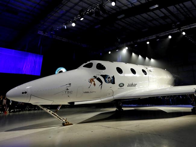 MOJAVE, CA - FEBRUARY 19, 2016 -  The new Virgin Galactic SpaceShipTwo at its roll out in the Mojave Desert, about a year and a half after Virgin's last rocket plane broke into pieces and killed the test pilot.  (Photo by Al Seib/Los Angeles Times via Getty Images)escapenovember 8 2020 Opinion