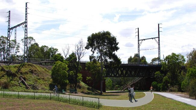 Artist’s impression of the proposed shared path in Rushall Reserve.