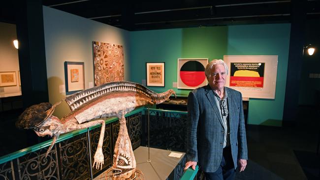 Nat Williams curator of Wonders at the SA Museum with something that looks a bit like the sorting hat from Harry Potter. Picture: Tom Huntley