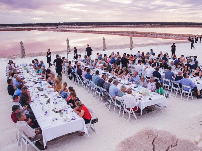 The Gourmet Salt Lake Sunset Dinner at last year’s Melbourne Food and Wine Festival Picture: Vision House Photography