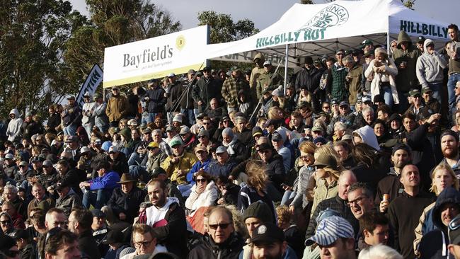 A section of the crowd at Pittwater Rugby Park on Saturday. Picture: Karen Watson.