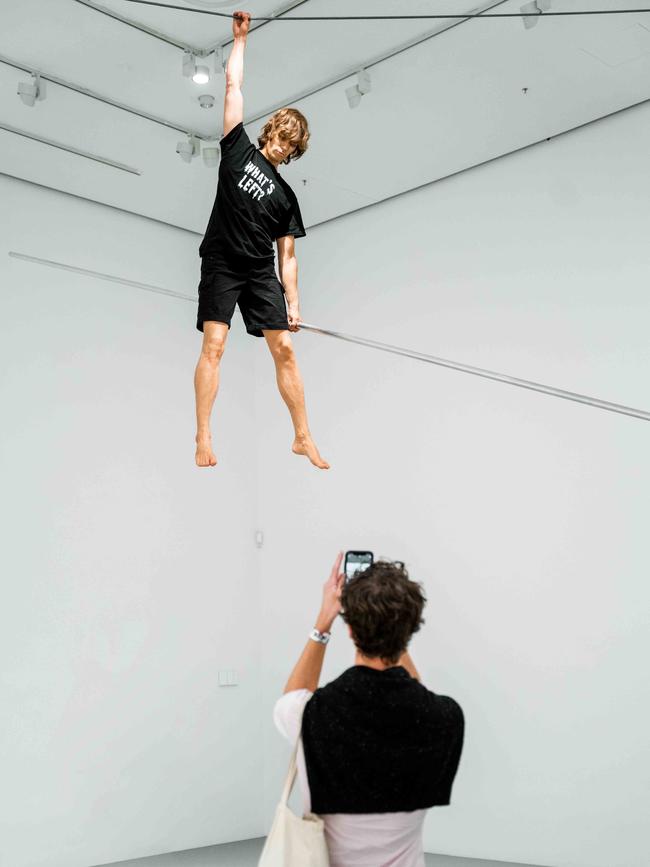 Visitor viewing Elmgreen &amp; Dragset’s What's left? (2021) at NGV Triennial. Picture: Jessie Obialor