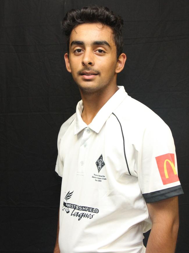 Ritish Sethi, a member of the Western Suburbs Cricket Club 2020/21 Green Shield squad.