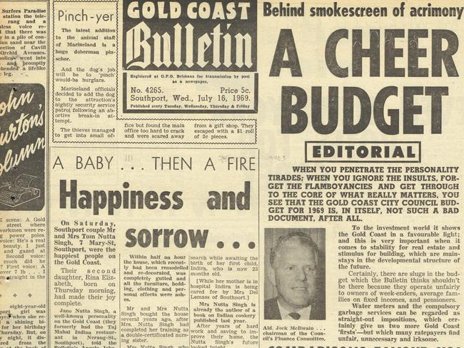 Gold Coast History: Gold Coast Bulletin 1969, July 16, Front page.