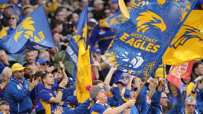 The West Coast Eagles have topped the AFL membership tally for the second consecutive year with more than 106,000 members. Picture: Will Russell/AFL Photos via Getty Images