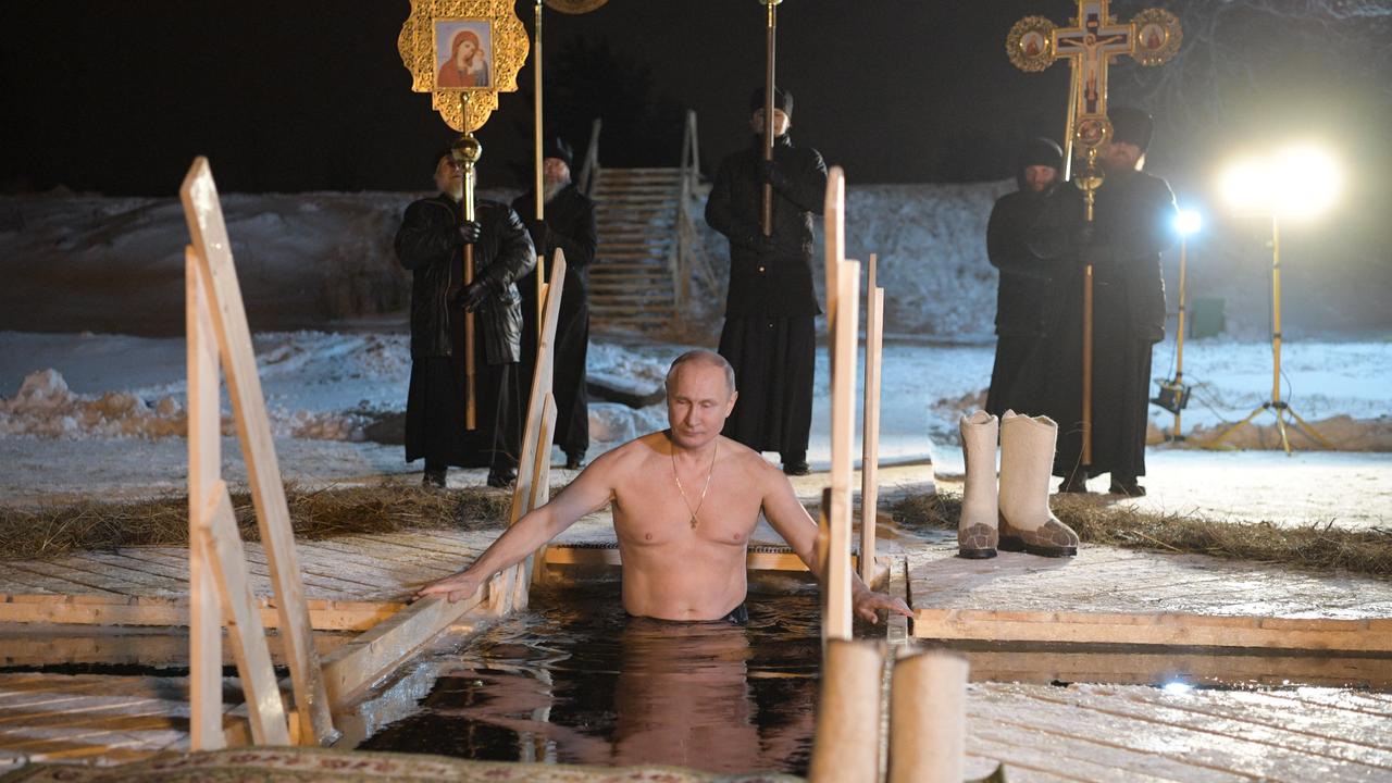 Cooling down after a hard day of breaking rocks with his bare hands. Picture: Sputnik via AFP