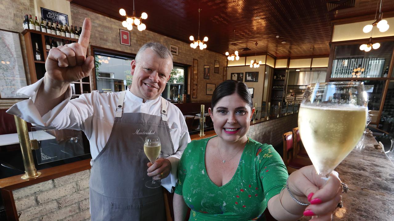 Restaurant Montrachet owners Shannon and Clare Kellam celebrate winning the delicious. 100 People's Choice poll. Picture: Liam Kidston