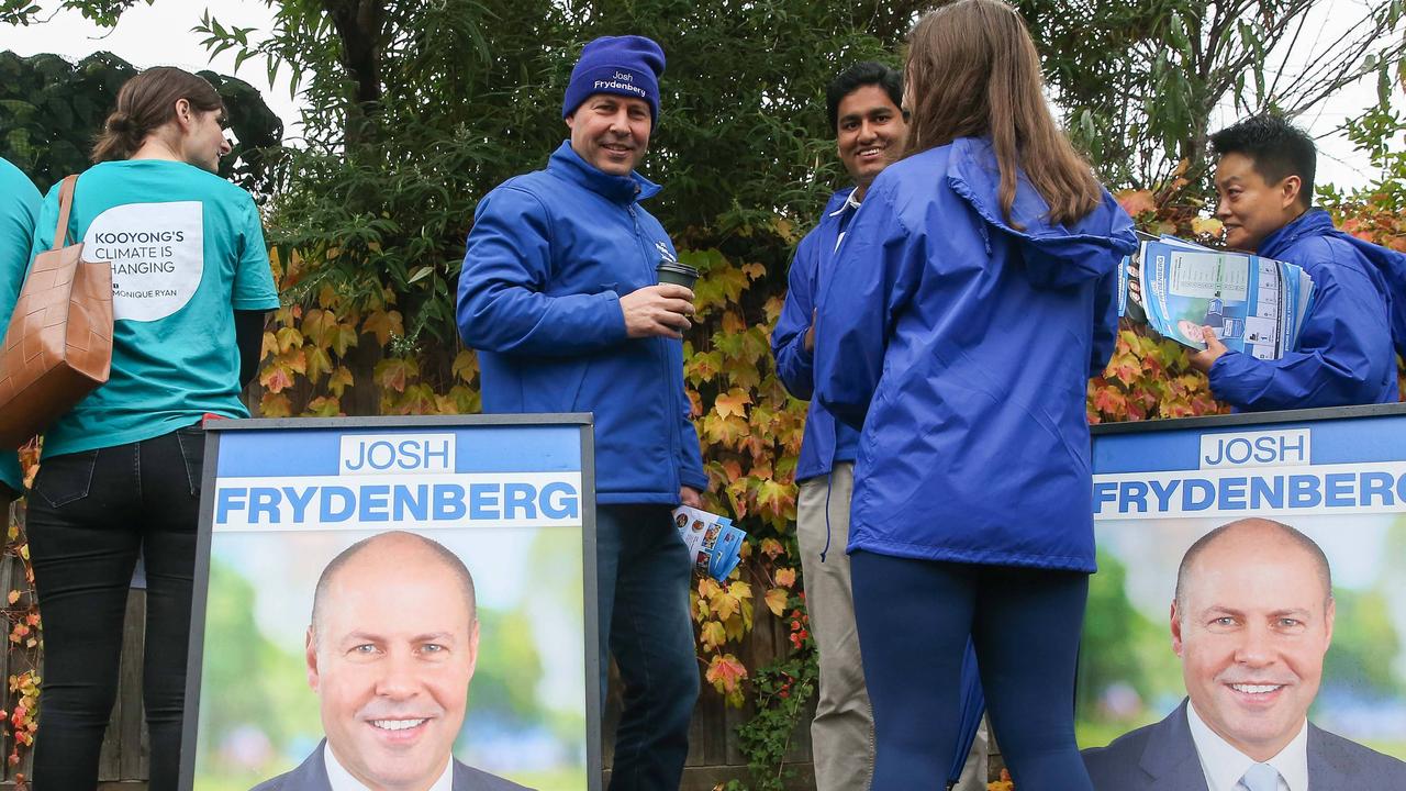 Josh Frydenberg (centre) is reportedly mulling whether to recontest the seat of Kooyong he lost at the 2022 election. Picture: NCA NewsWire /Brendan Beckett