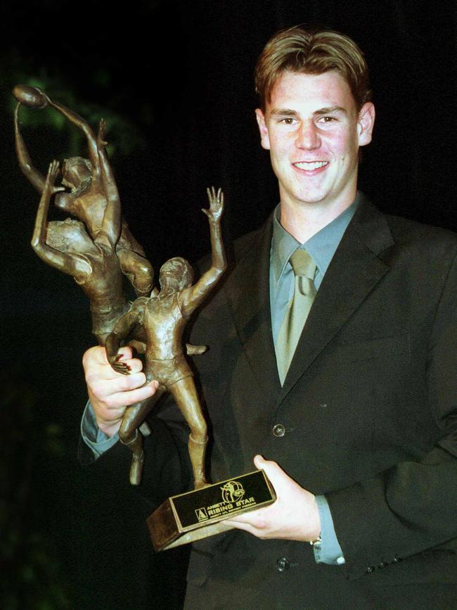 Koschitzke with his Rising Star trophy in 2001.