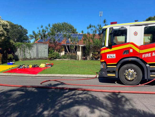 Multiple fire crews were called to a house fire in Buderim on Tuesday afternoon. Photo: Jorina Maureschat