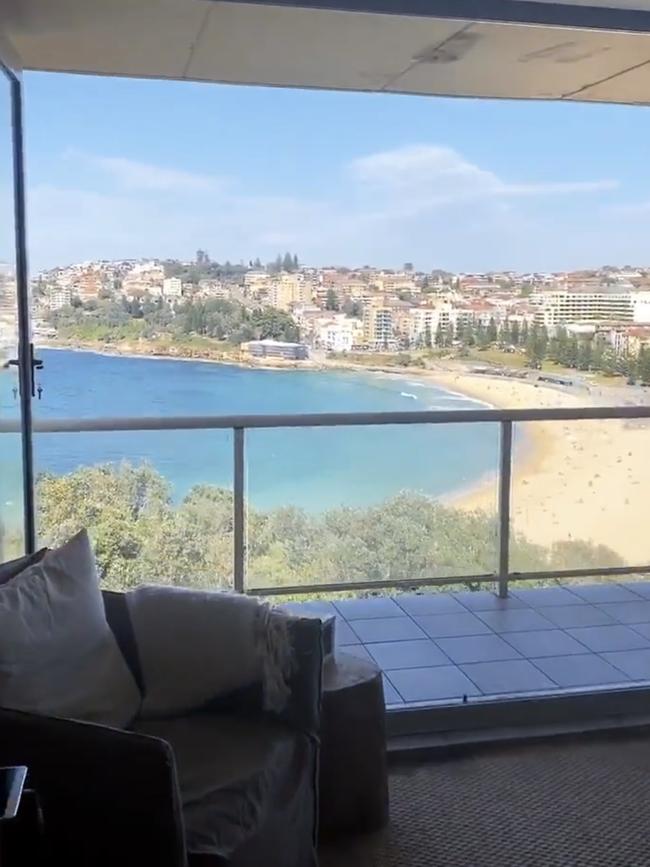 Holtznagel’s Instagram story showing the view from the Coogee penthouse.