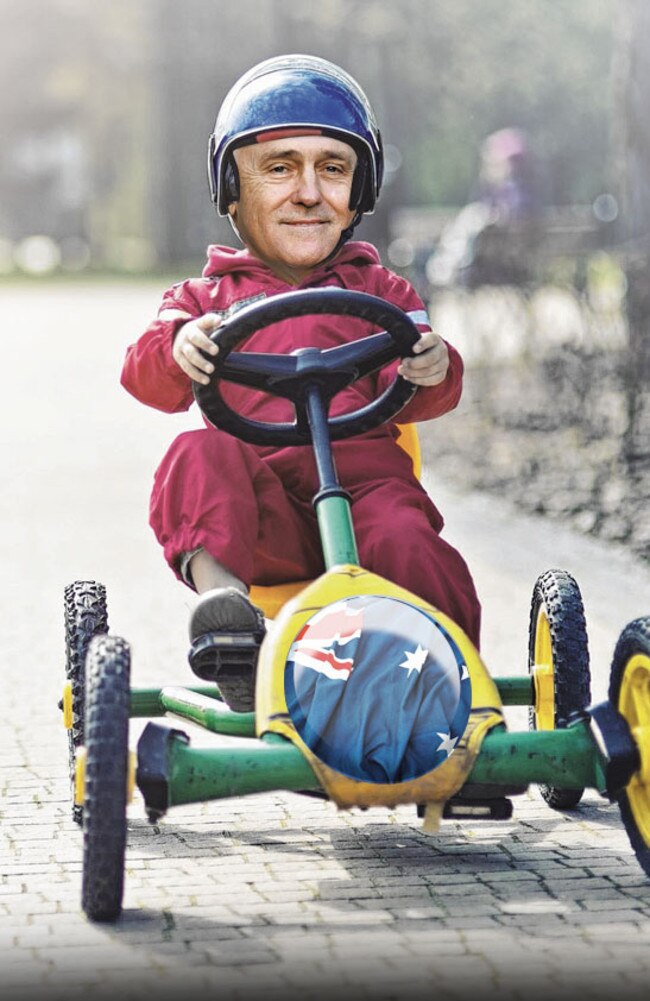 Turnbull at the wheel.