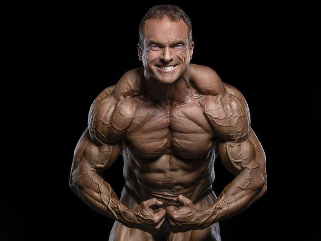 Botany's Justin Wessels has won a second consecutive National Amateur Bodybuilders Association (NABBA) World Championship masters division title in Russia. Picture: Irena Pernickova